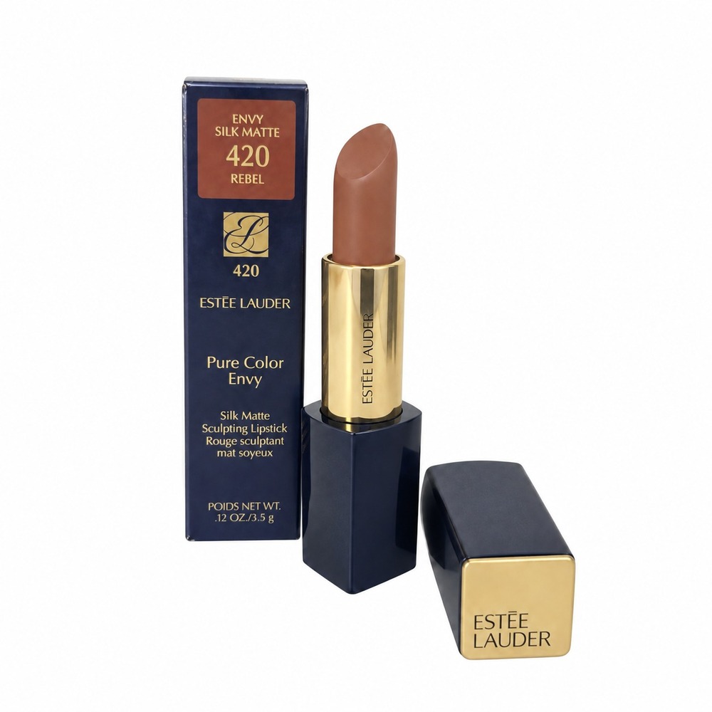 Estee Lauder Pure Color Envy Lipstick 420 Dark Edge Red Cream Makeup Full Size